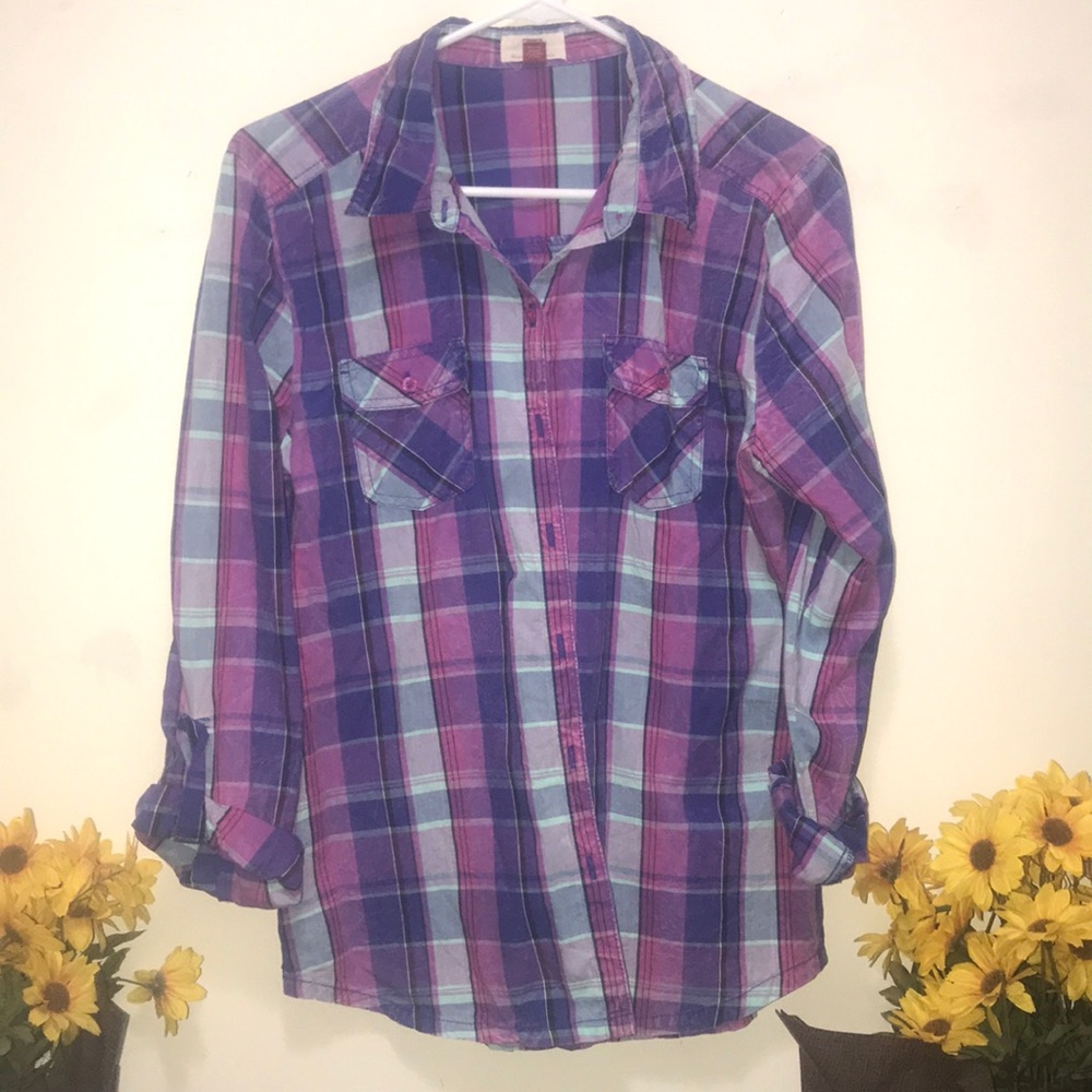 3 For $15!!!  Plaid button down shirt
